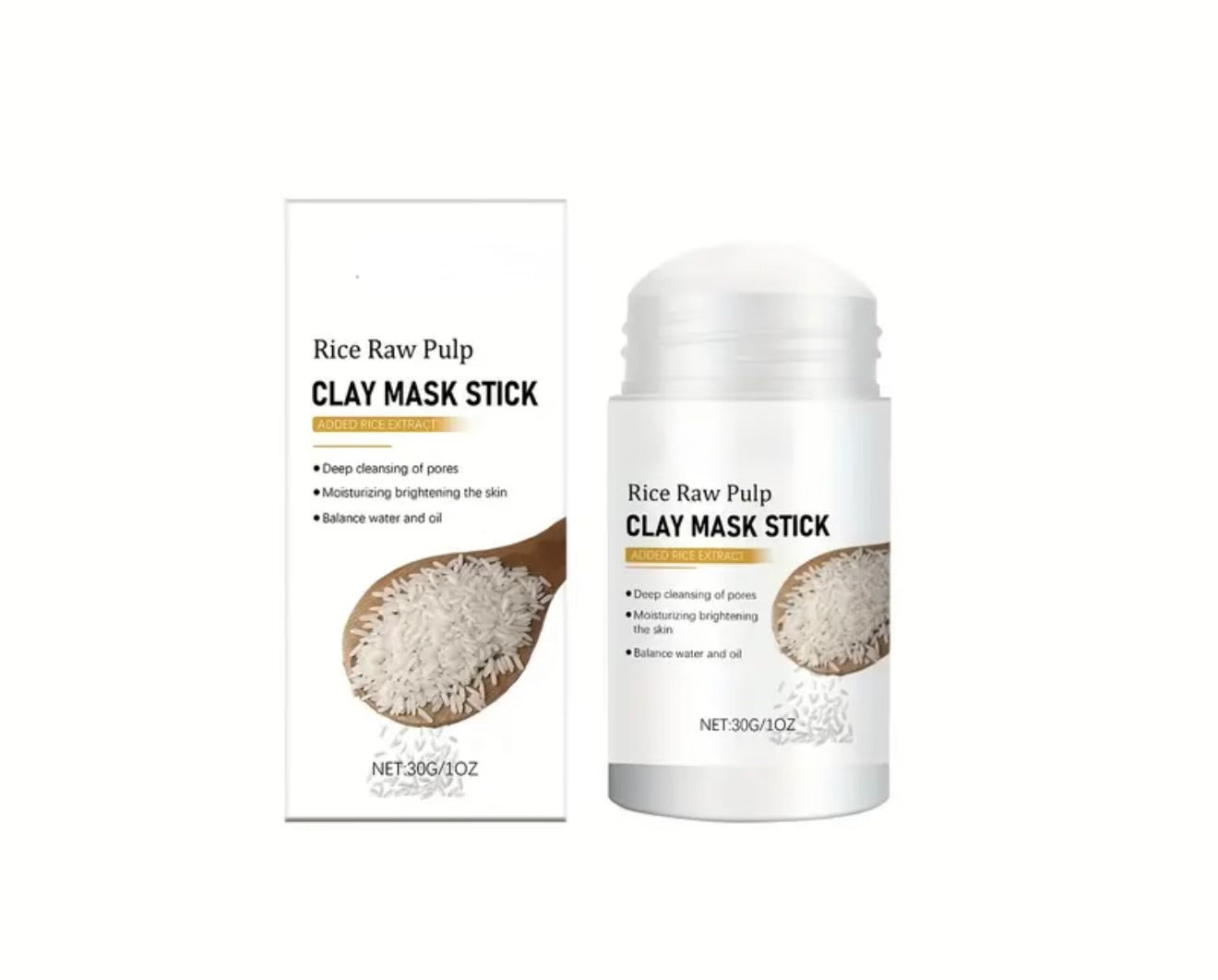 Rice pulp clay mask stick